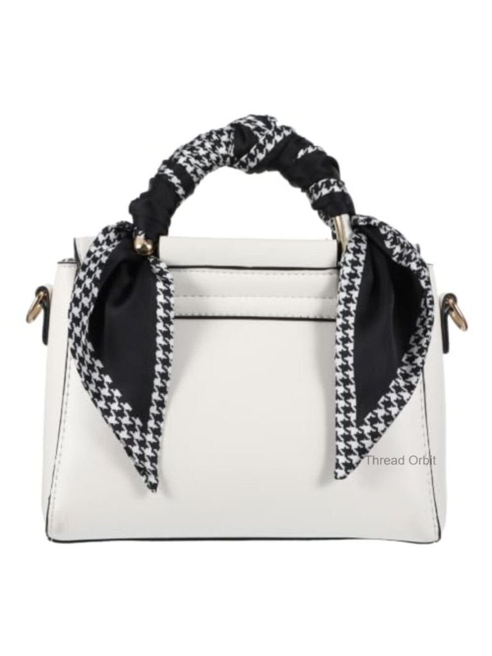 Satin Houndstooth Scarf Headband Neck Purse Accessory